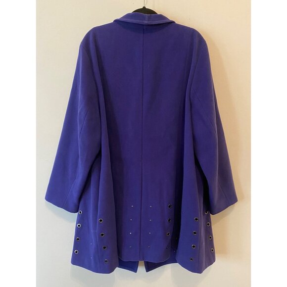 Catherines Purple Open Front Coat Grommet Detail 2X 22/24W - Picture 2 of 10